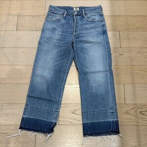 Citizens Of Humanity Cora Crop Relaxed Undone Hem Jeans